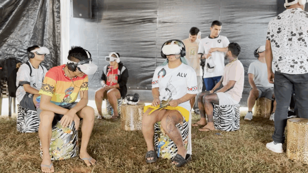 Young People using VR headsets